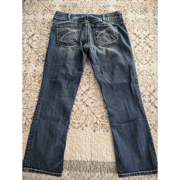 Women's SILVER Jeans SUKI Bootcut Medium Blue Distressed  Size 5 - Picture 1 of 7